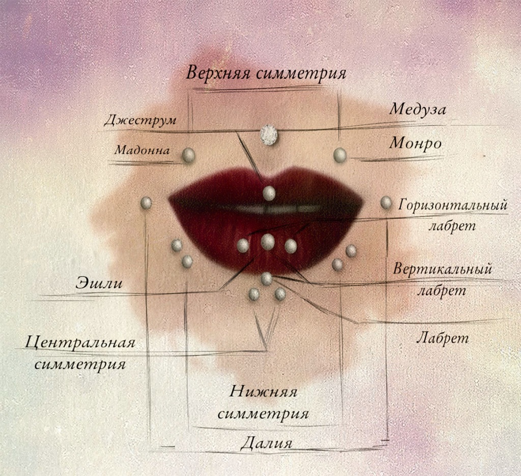Виды проколов губ
